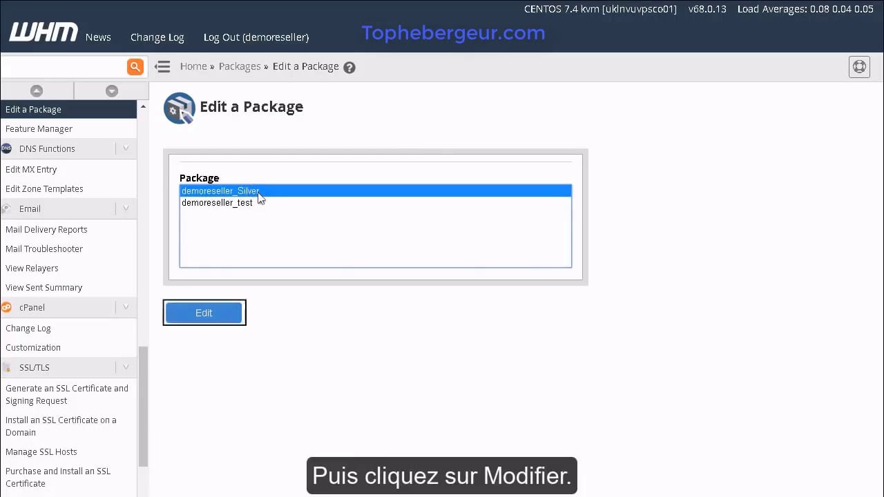 Comment modifier ou supprimer un plan d’hébergement Web dans WHM ?