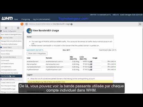 Comment limiter l’utilisation de la bande passante d’un compte d’hébergement web dans WHM ?