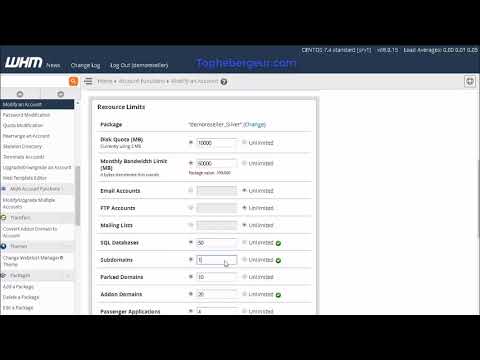 Comment modifier un compte d’hébergement web dans WHM ?