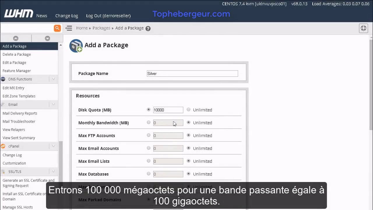 Comment créer des plans d’hébergement Web dans WHM ?