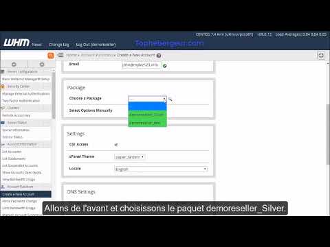Comment créer un nouveau compte d’hébergement Web dans WHM ?