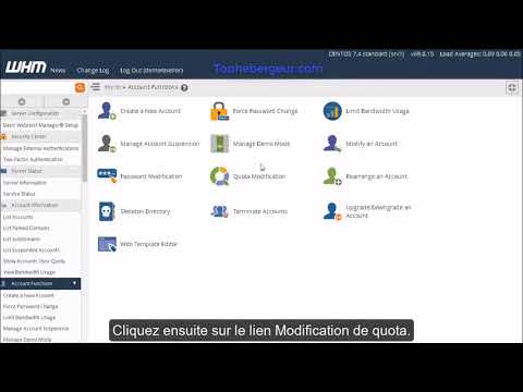 Comment modifier la quantité d’espace disque d’un compte dans WHM ?