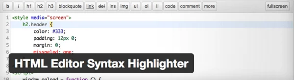 L’éditeur HTML Syntax Highlighter