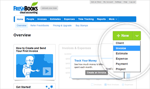 freshbooks create invoice