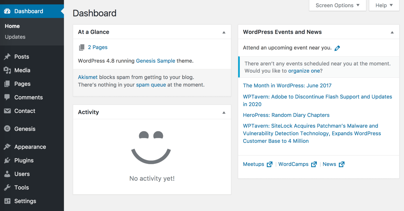 WordPress dash