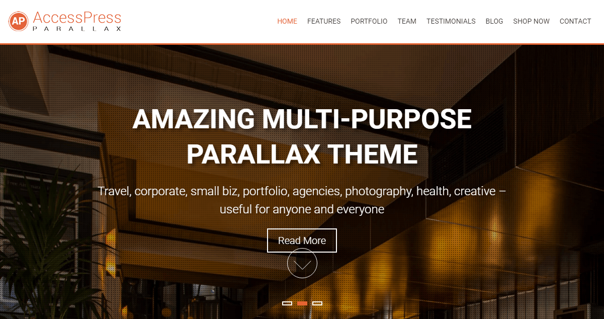 accesspress parallax best free business wordpress theme