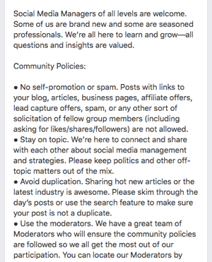 facebook group rules