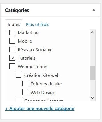 Catégories WordPress