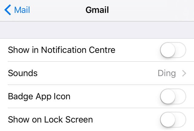 mail notifications