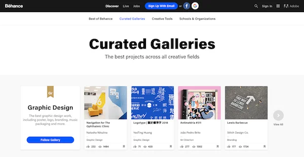 Behance Curated Galleries