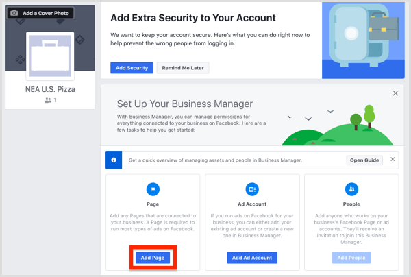 facebook business manager home screen