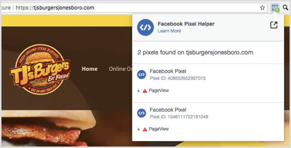 facebook pixel helper