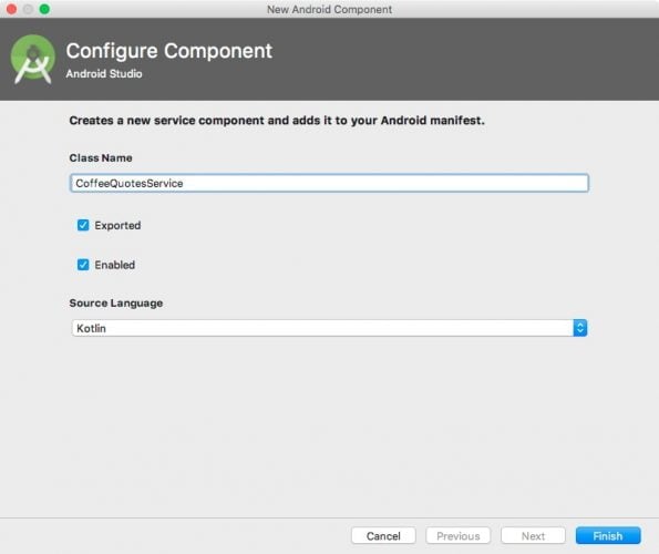 Configuration d'un composant dans Android