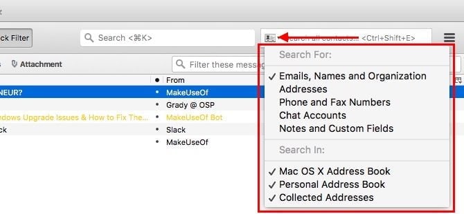 contact tabs dropdown menu