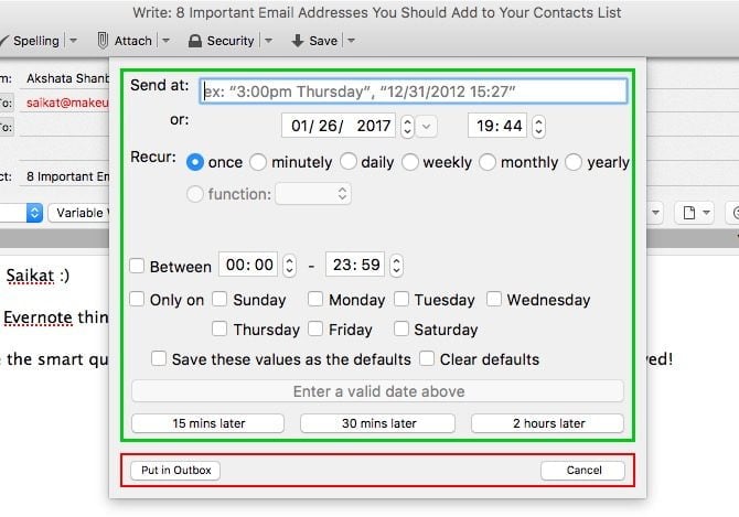 send later popup