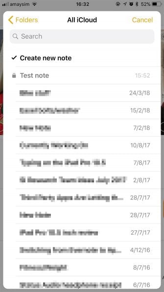 save note