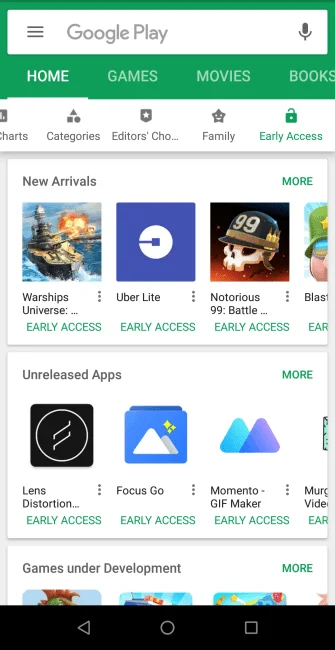 early access program play store