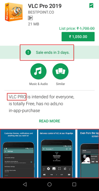 fake screenshot of the app
