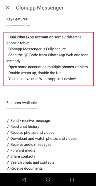 look at the description of app