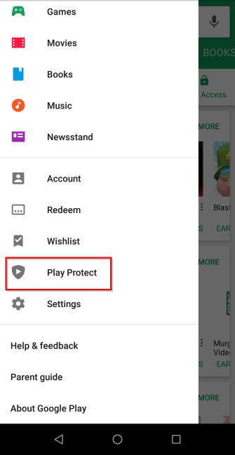 tap the play protect menu