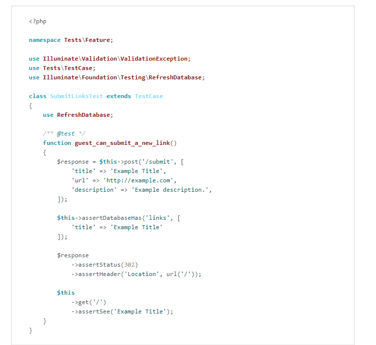 php namespace