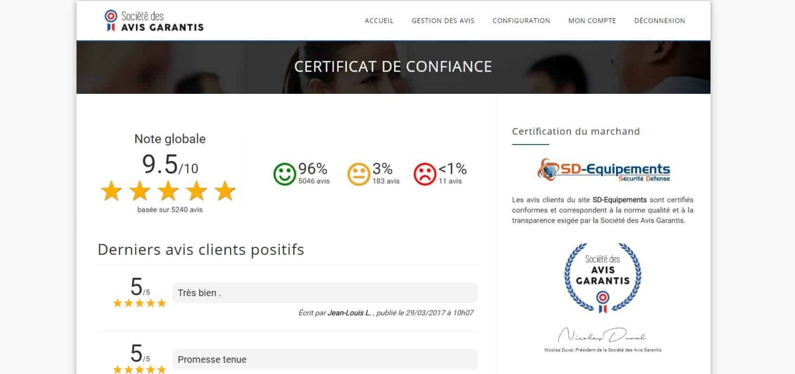 avis clients sur votre site