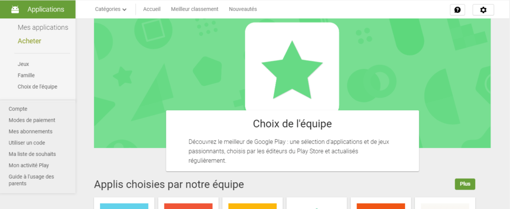 Choix de l'équipe