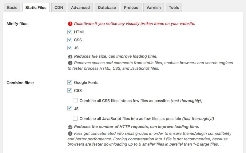 Minifier et combiner les fichiers pour accélérer la vitesse du site