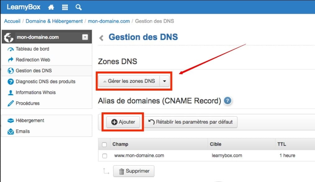 Gestion des DNS