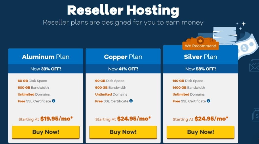 Plans revendeur chez Hostgator