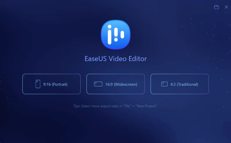 Ecran principal de EaseUS Video Editor