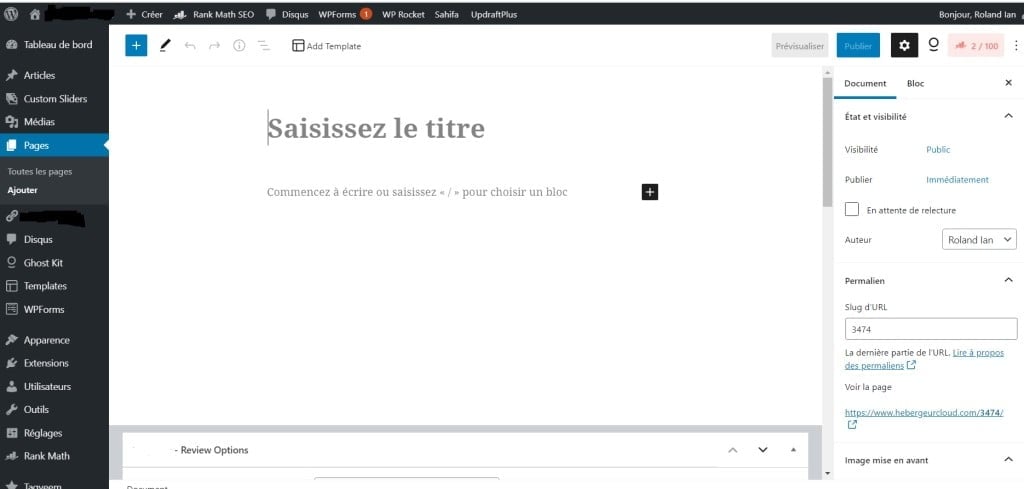 Comment ajouter une page dans WordPress