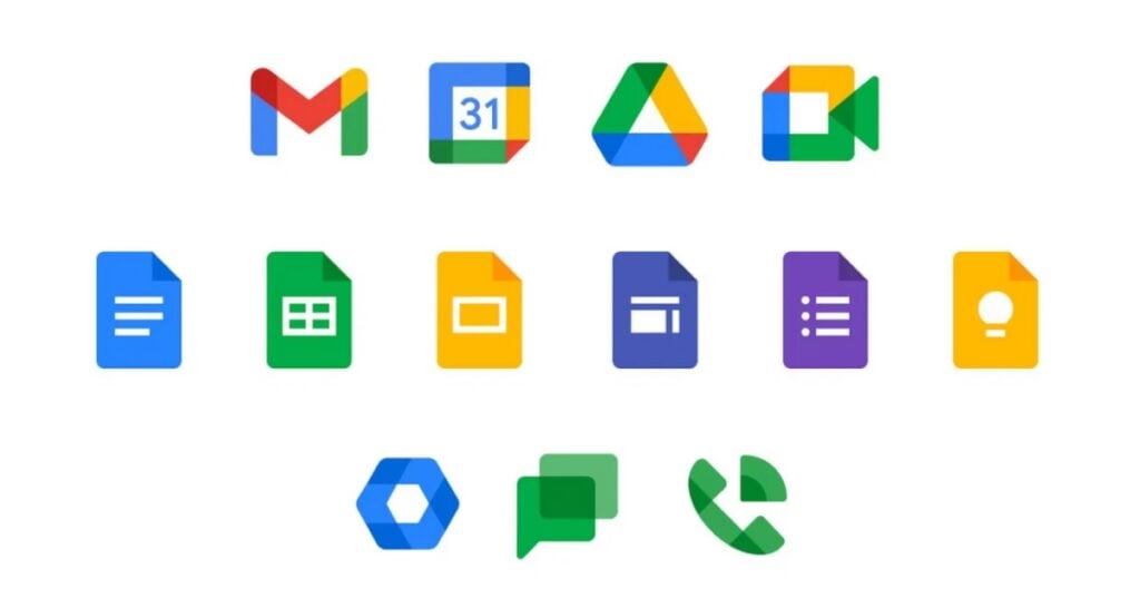 Nouvelles icônes pour gSuite