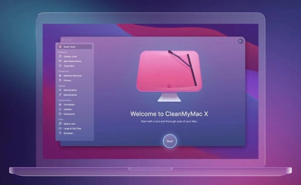 CleanMyMac X mis à jour écran d'accueil
