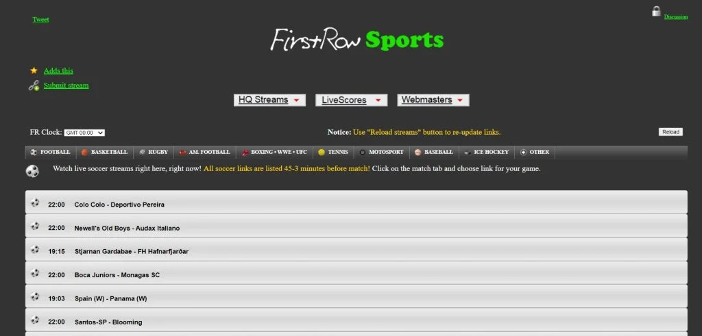 FirstRow streaming sports