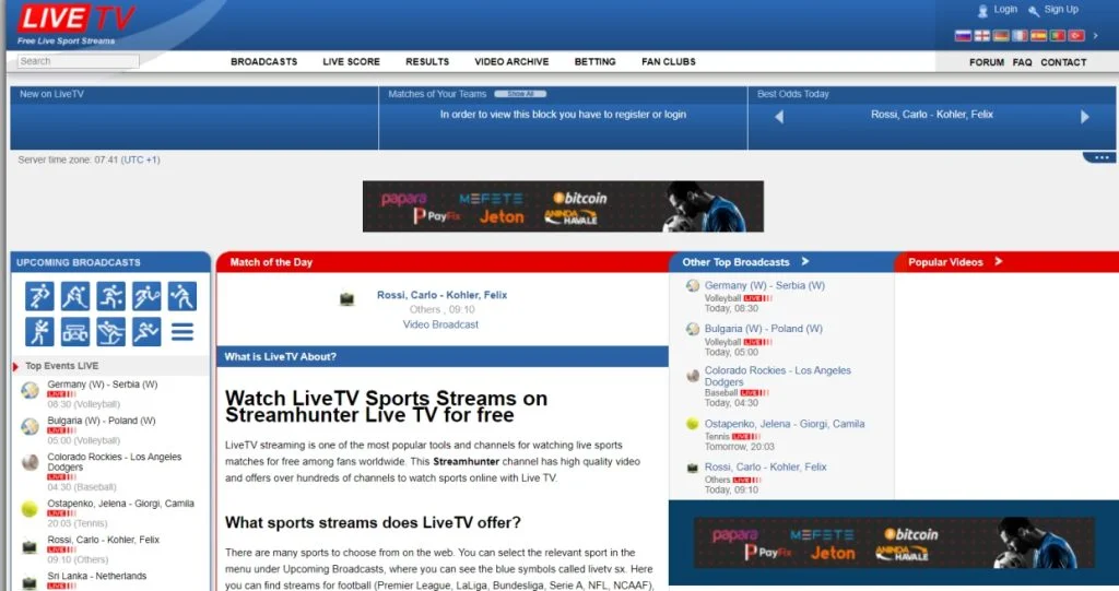LiveTv : regader sports streams gratuit