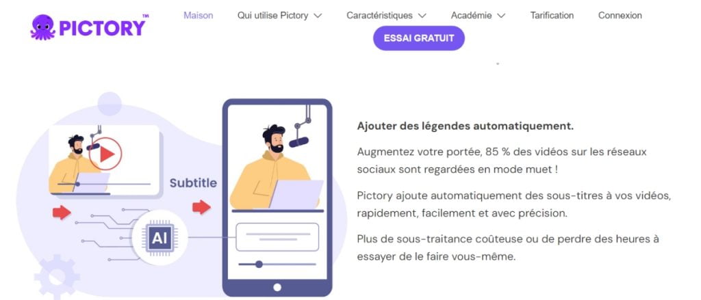 Ajoutez des légendes automatiquement avec Pictory