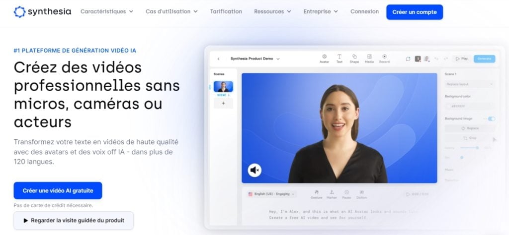 Synthesia : meilleur générateur vidéo TikTok IA