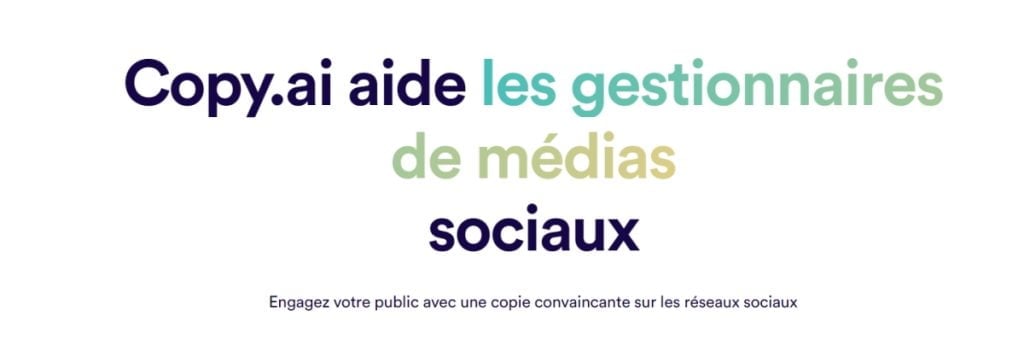 Copy Ai aide les gestionnaire de réseuax sociaux