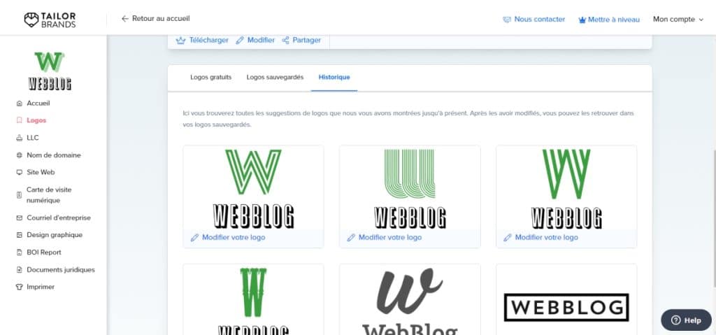 Quatrième étapes pour créer un logo avec TailorBrands